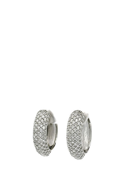 Gilda Pavé Hoops Women's Gold Earrings With Diamon